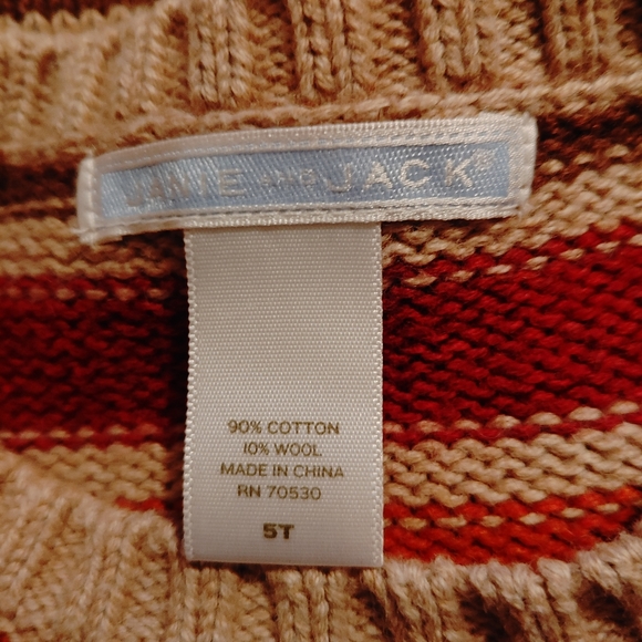 Janie And Jack Fall Harvest Striped Pullover Sweater Size 5 5T - Picture 2 of 4